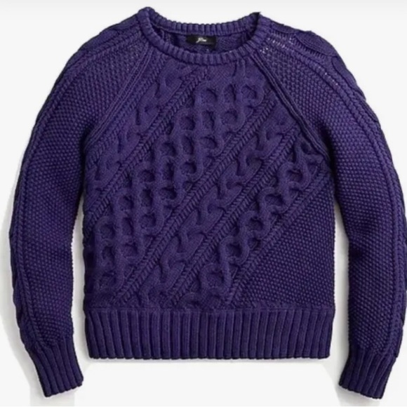 J. Crew Sweaters - J.Crew Diagonal Cable-knit Crew-Neck Sweater Size XSmall